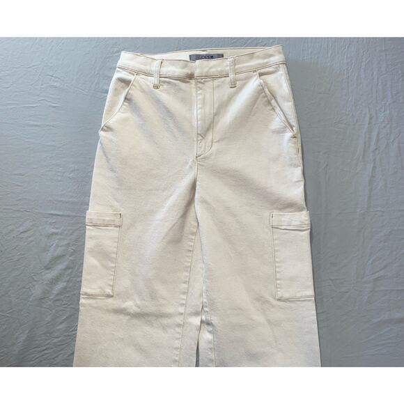 Joe's Jeans Ecru Cargo Wide Leg Denim Pants. Brown Specked Ivory, Women's 27 GUC - Picture 5 of 9